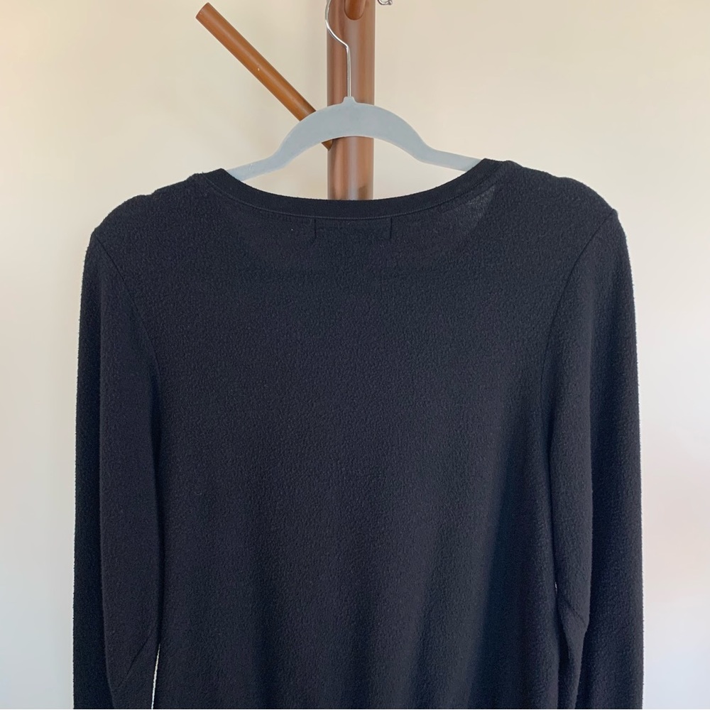 WILDFOX "Mile High" Pullover Crewneck Lightweight Fleece Sweatshirt Black Small - Picture 3 of 6